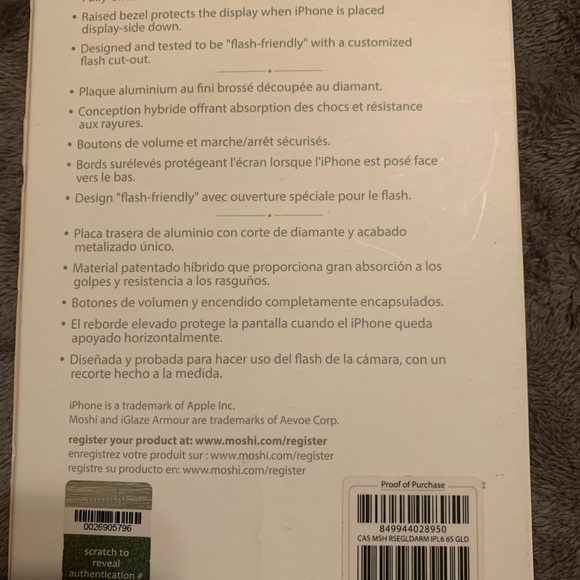 Moshi cell phone case Apple iPhone 6s Plus - Picture 2 of 3